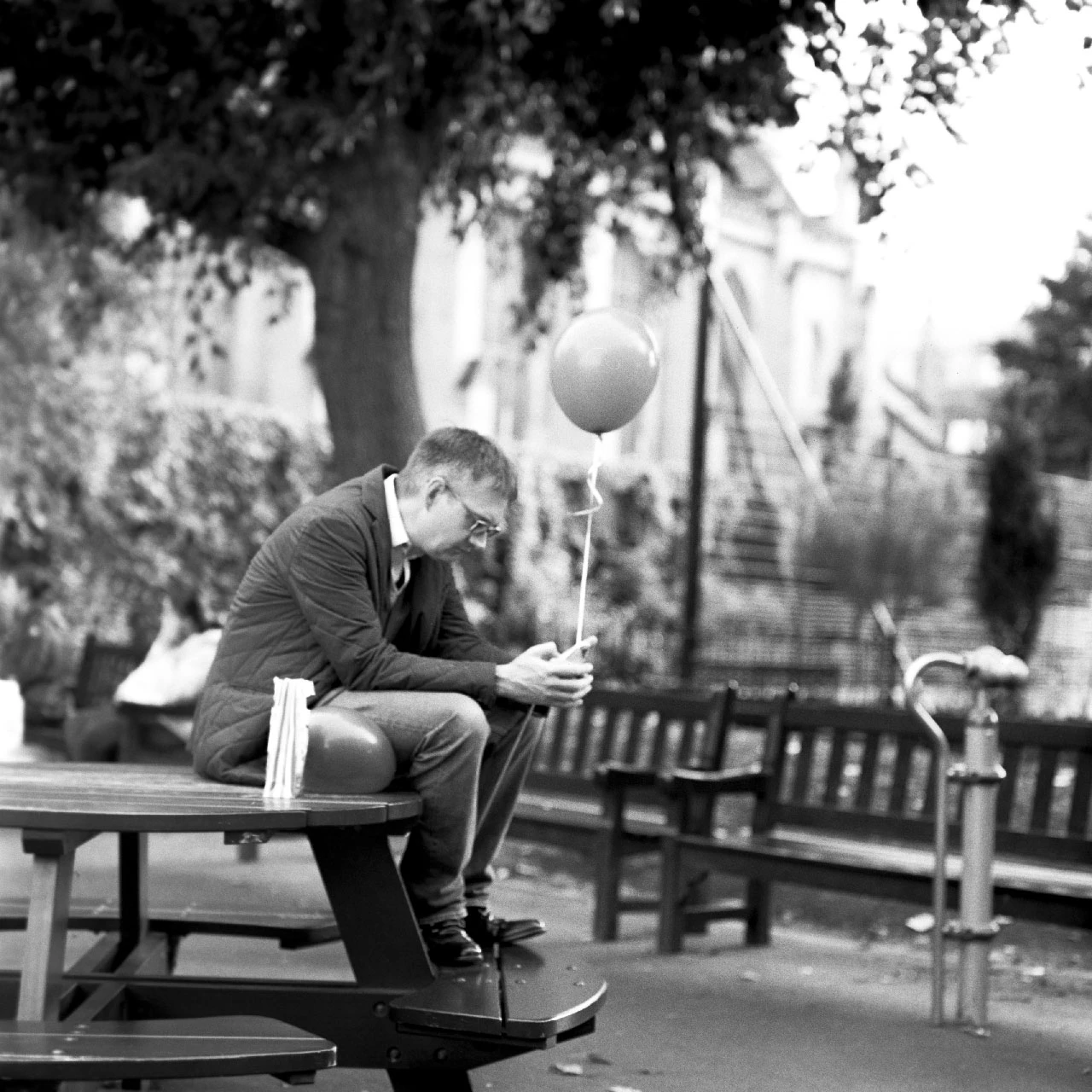 Balloon man at the playground