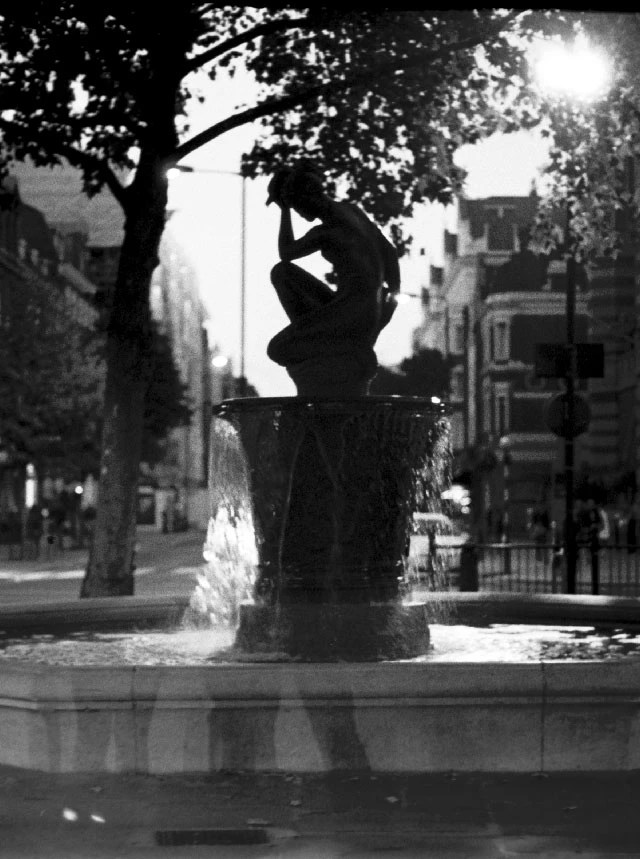 Fountain lady silhouette